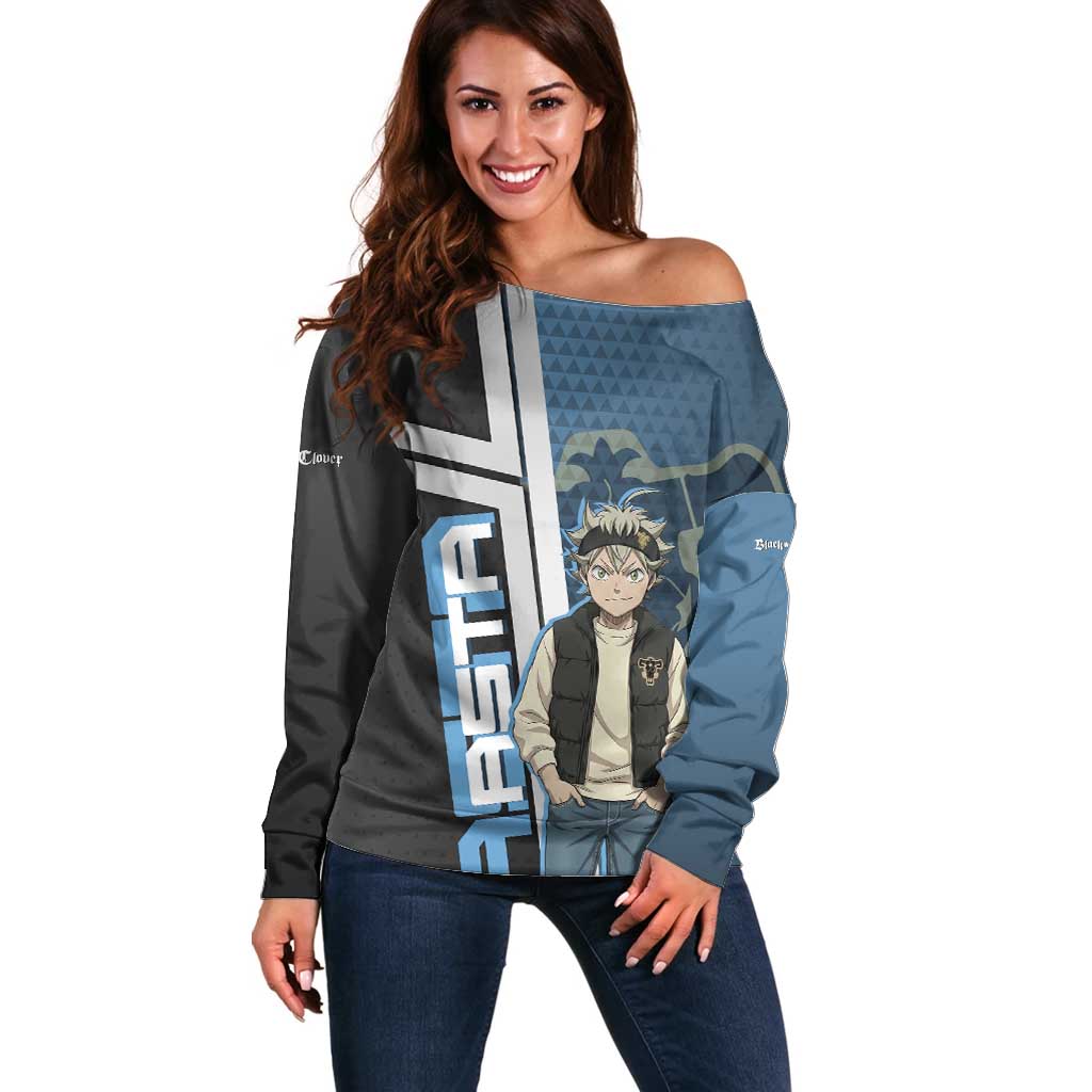 Asta from Black Clover in Modern Streetwear Off Shoulder Sweater Black Clover Anime Aesthetic - Asta Style