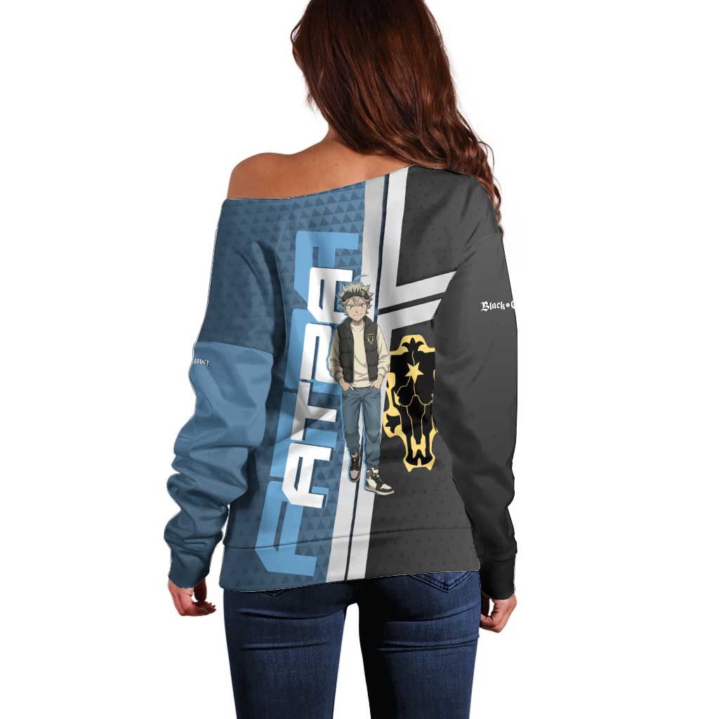 Asta from Black Clover in Modern Streetwear Off Shoulder Sweater Black Clover Anime Aesthetic - Asta Style