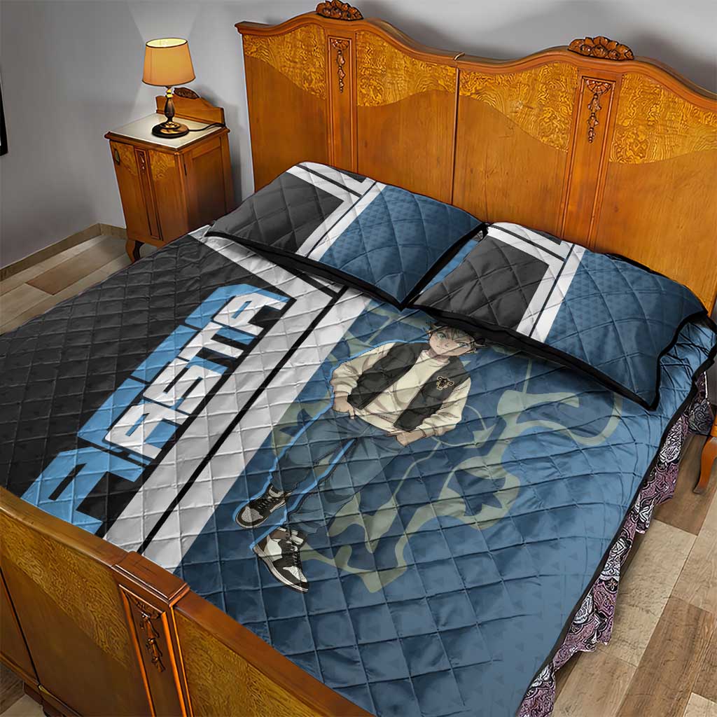 Asta from Black Clover in Modern Streetwear Quilt Bed Set Black Clover Anime Aesthetic - Asta Style