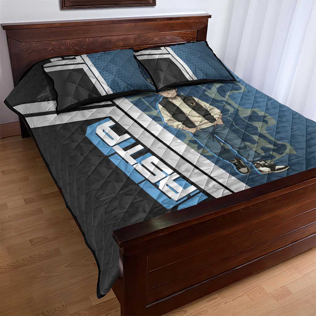 Asta from Black Clover in Modern Streetwear Quilt Bed Set Black Clover Anime Aesthetic - Asta Style