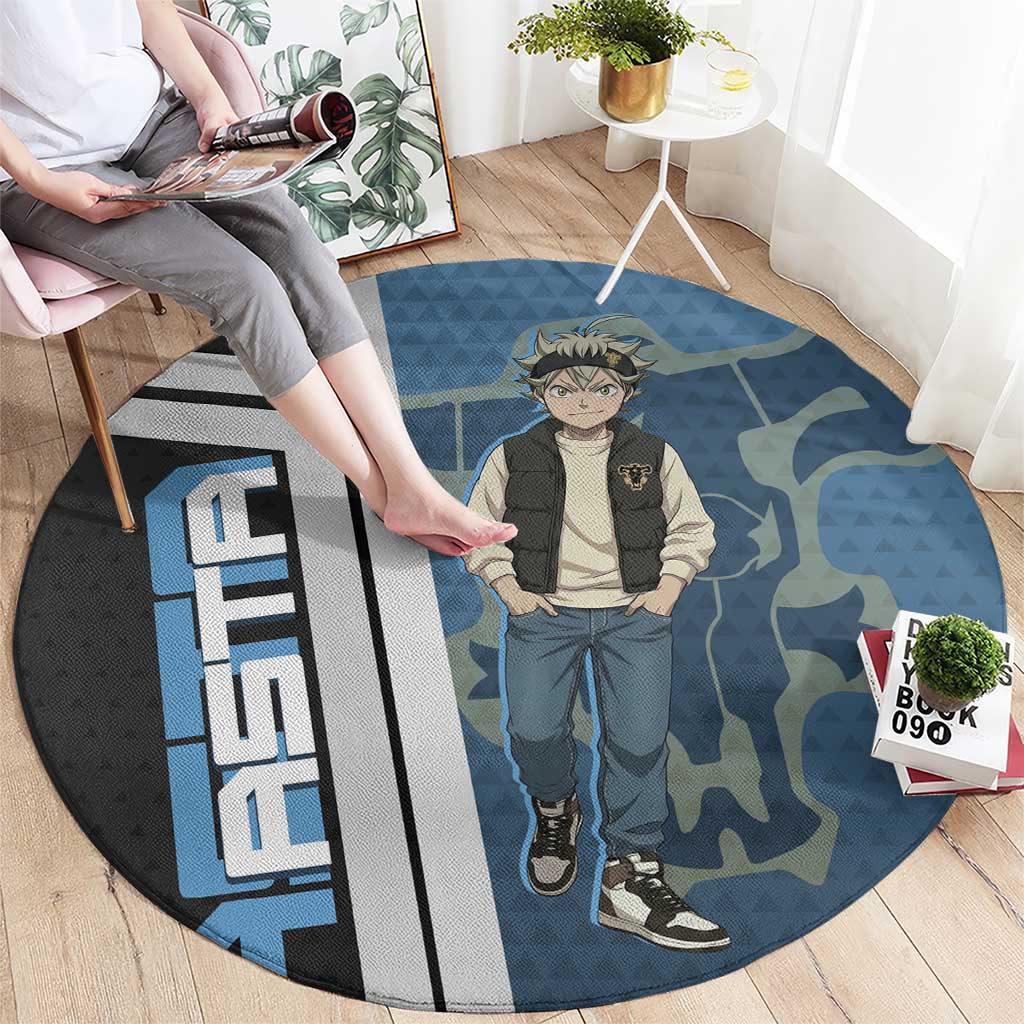 Asta from Black Clover in Modern Streetwear Round Carpet Black Clover Anime Aesthetic - Asta Style