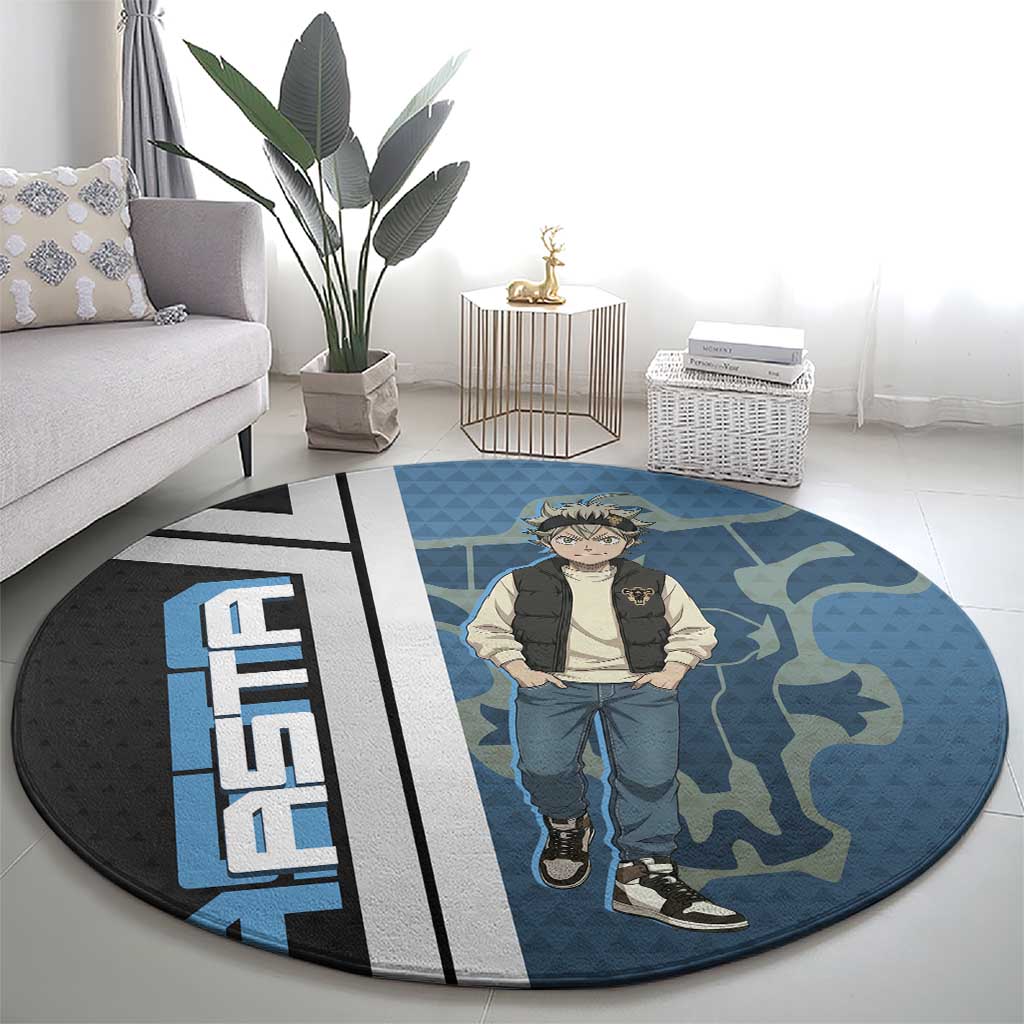 Asta from Black Clover in Modern Streetwear Round Carpet Black Clover Anime Aesthetic - Asta Style