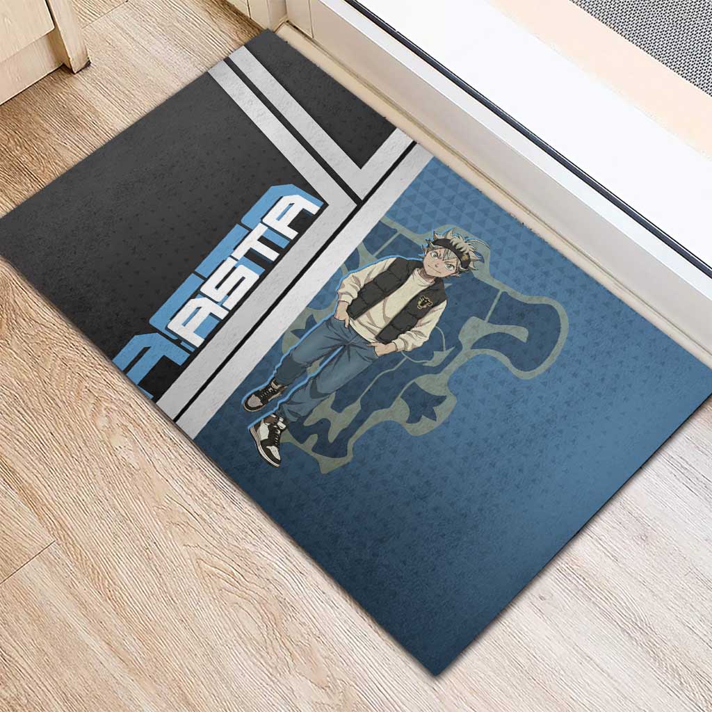 Asta from Black Clover in Modern Streetwear Rubber Doormat Black Clover Anime Aesthetic - Asta Style