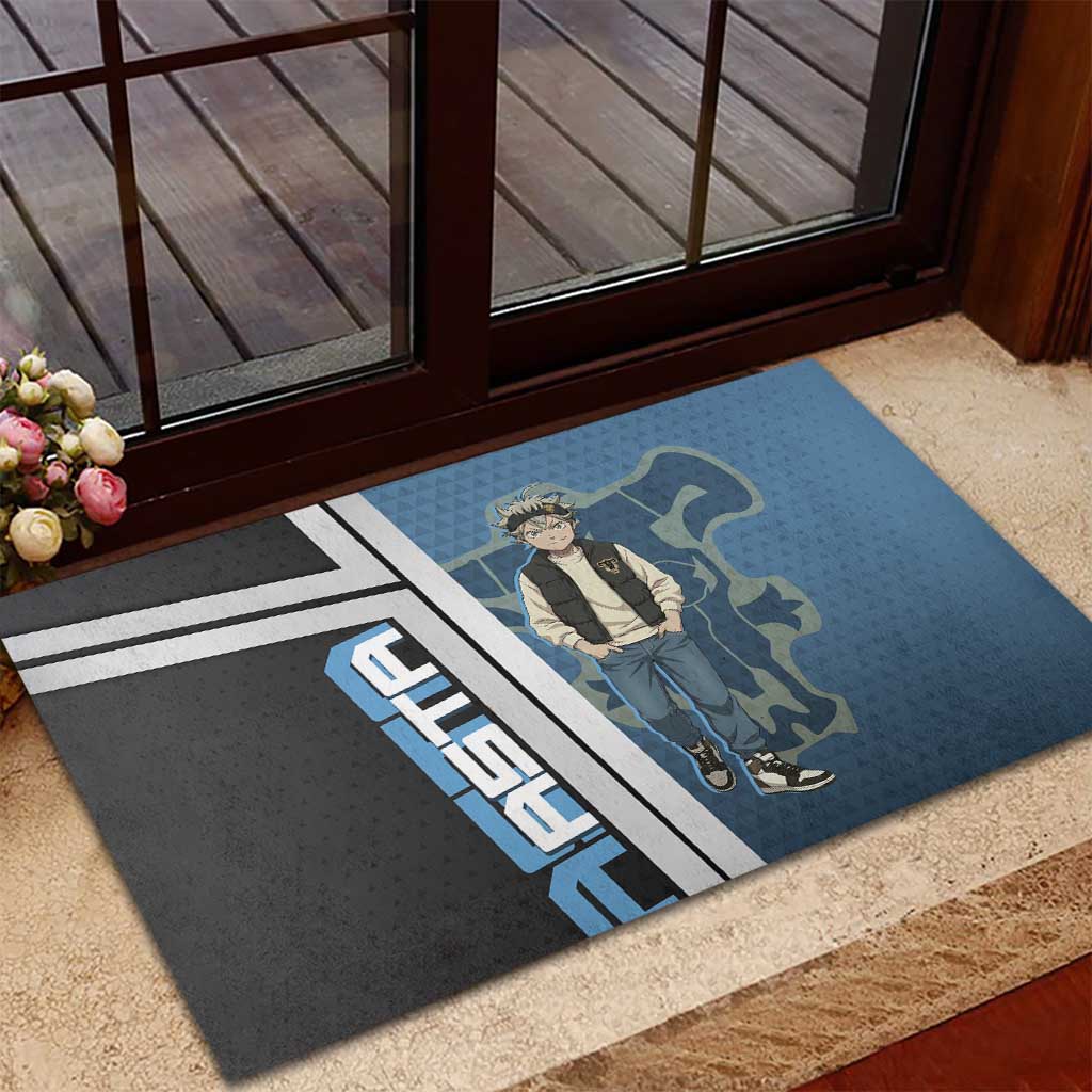 Asta from Black Clover in Modern Streetwear Rubber Doormat Black Clover Anime Aesthetic - Asta Style