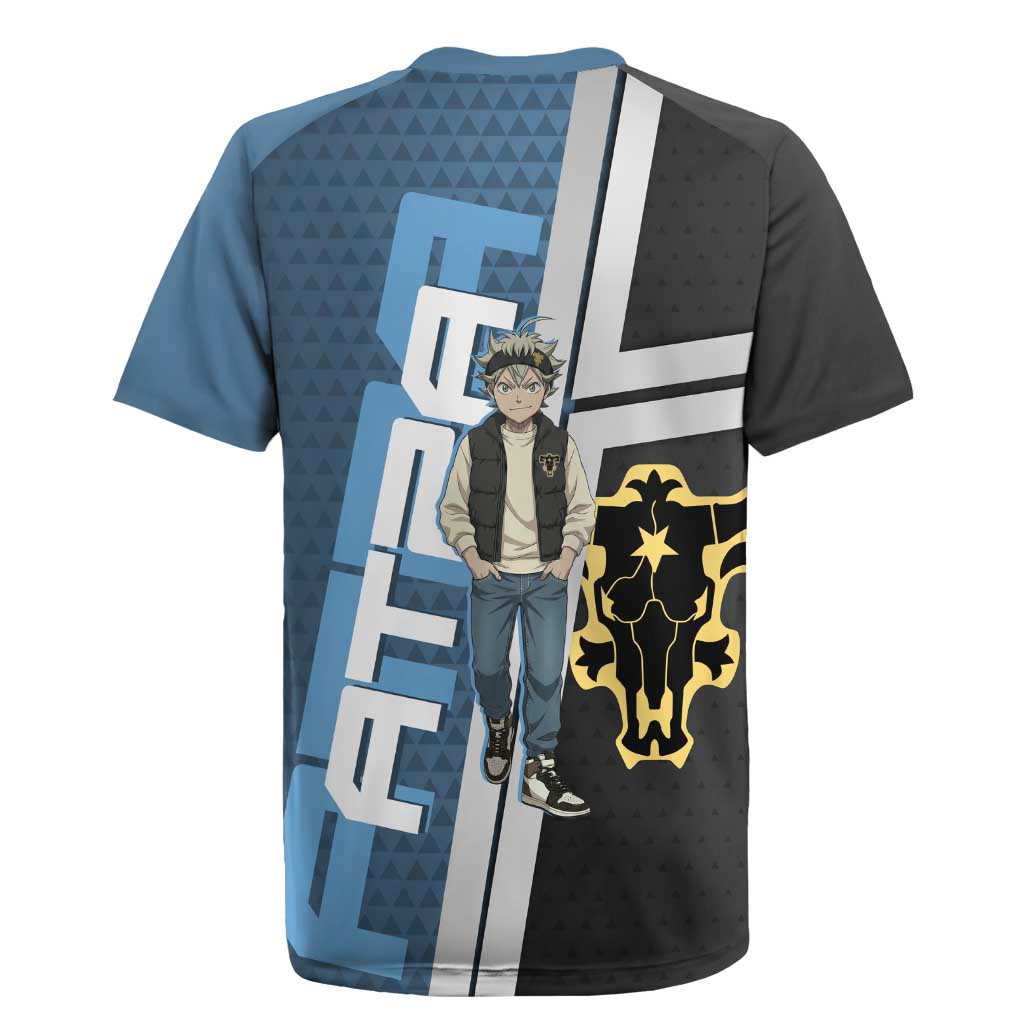 Asta from Black Clover in Modern Streetwear Rugby Jersey Black Clover Anime Aesthetic - Asta Style