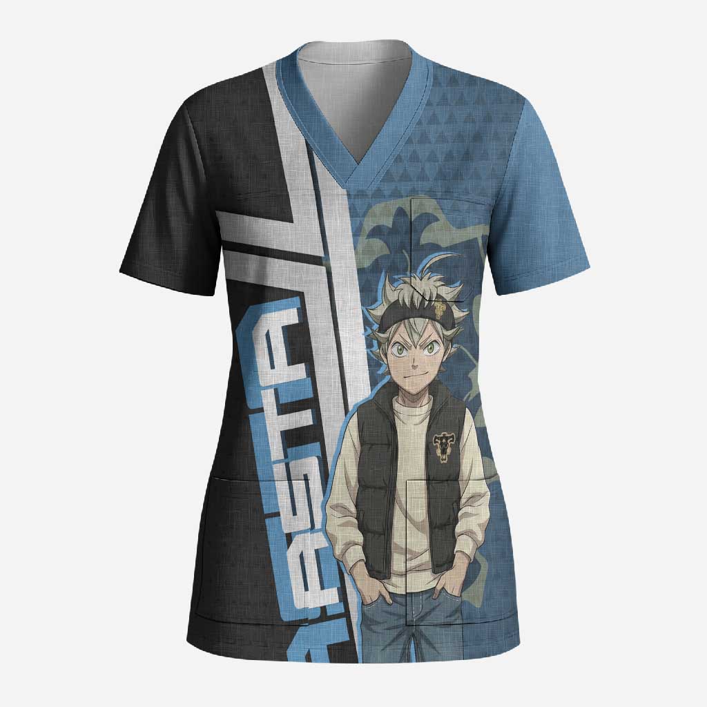 Asta from Black Clover in Modern Streetwear Scrub Top Black Clover Anime Aesthetic - Asta Style