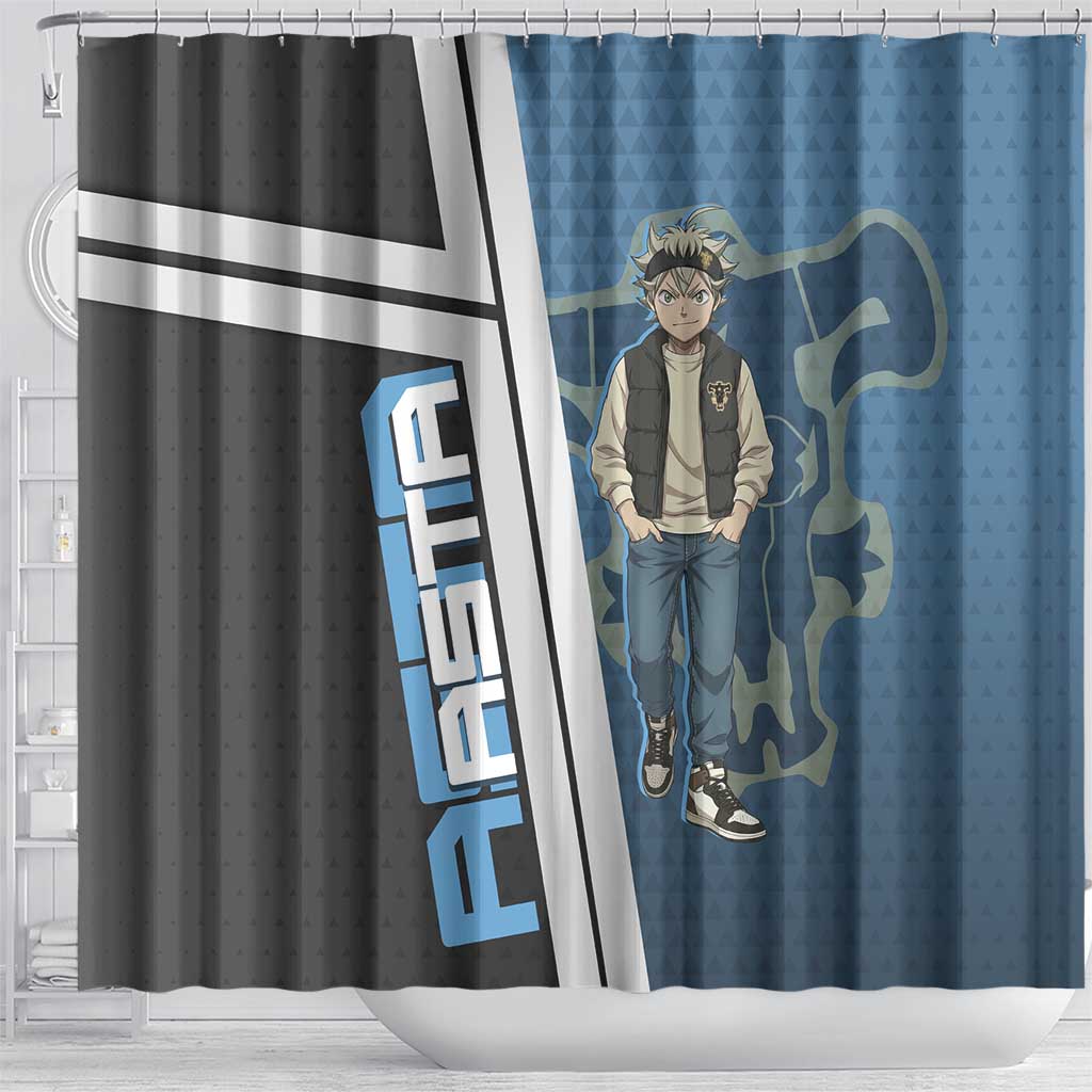 Asta from Black Clover in Modern Streetwear Shower Curtain Black Clover Anime Aesthetic - Asta Style