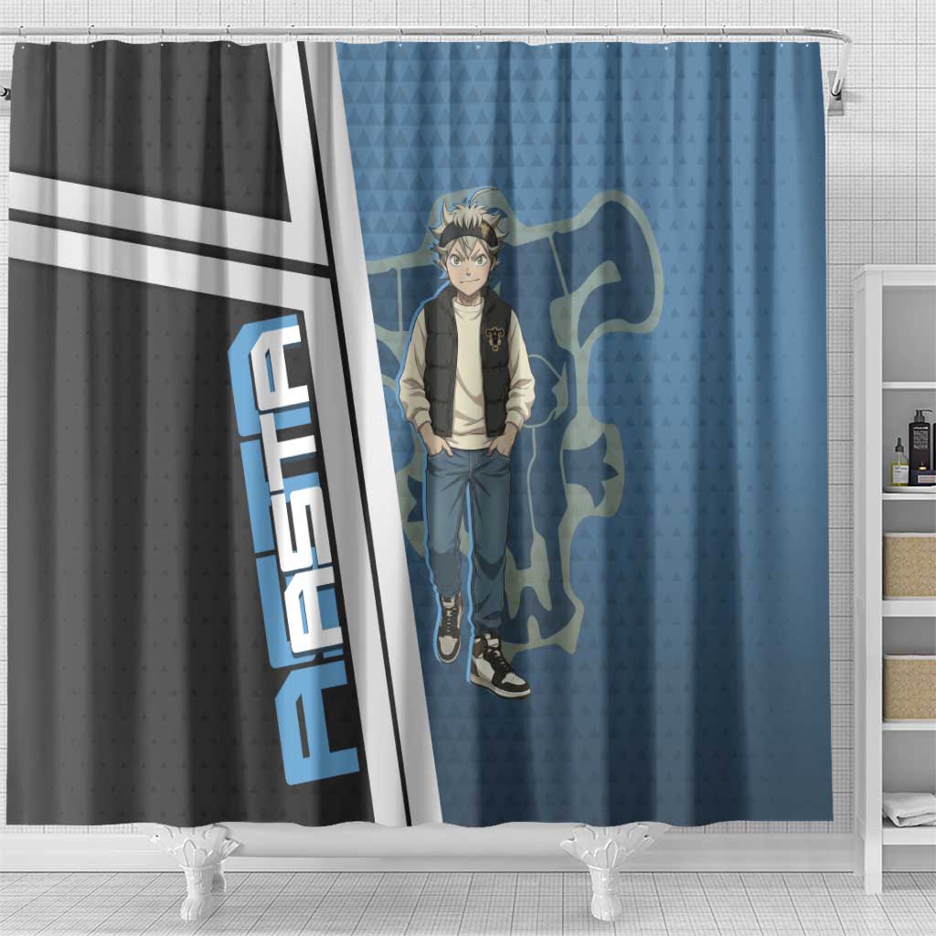 Asta from Black Clover in Modern Streetwear Shower Curtain Black Clover Anime Aesthetic - Asta Style