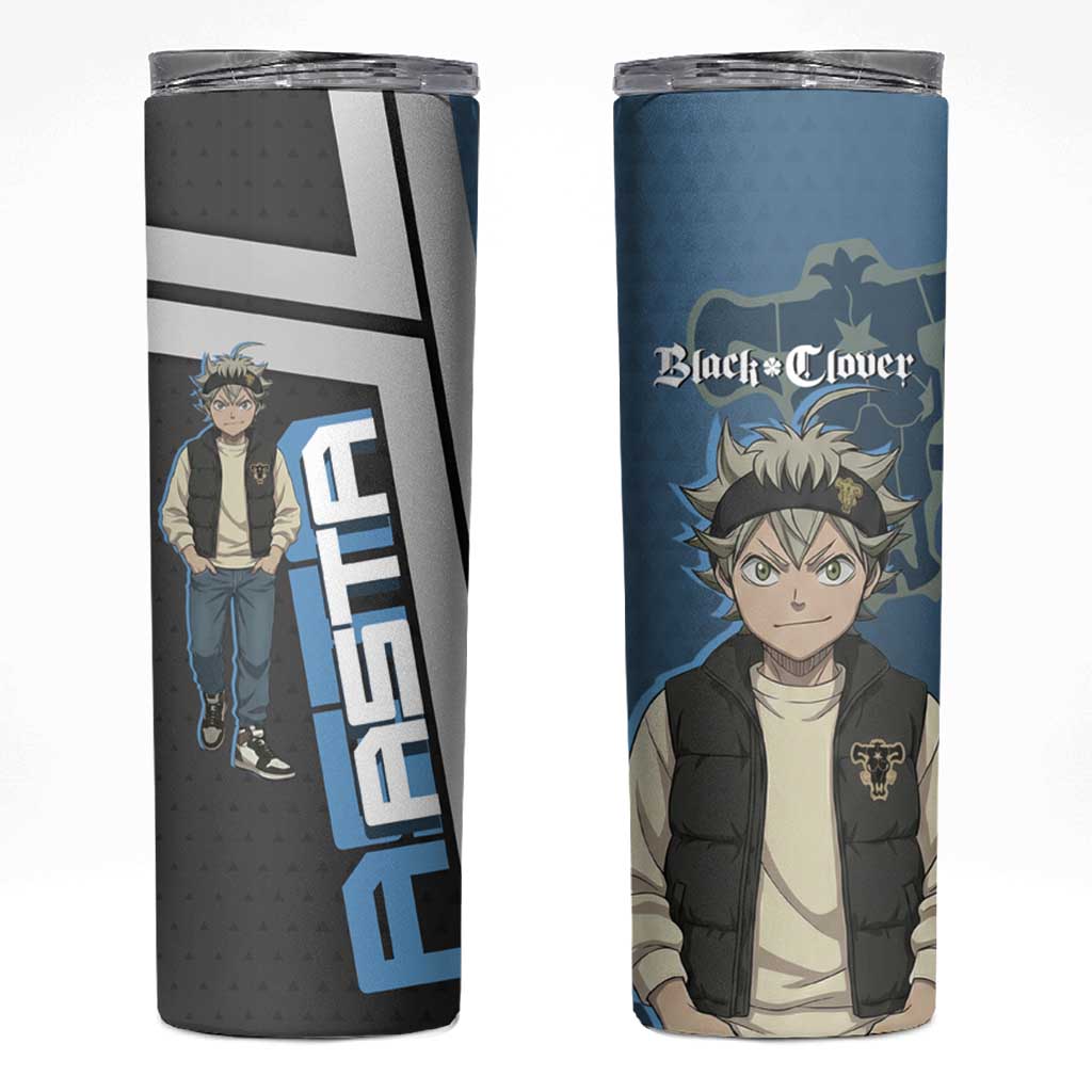 Asta from Black Clover in Modern Streetwear Skinny Tumbler Black Clover Anime Aesthetic - Asta Style
