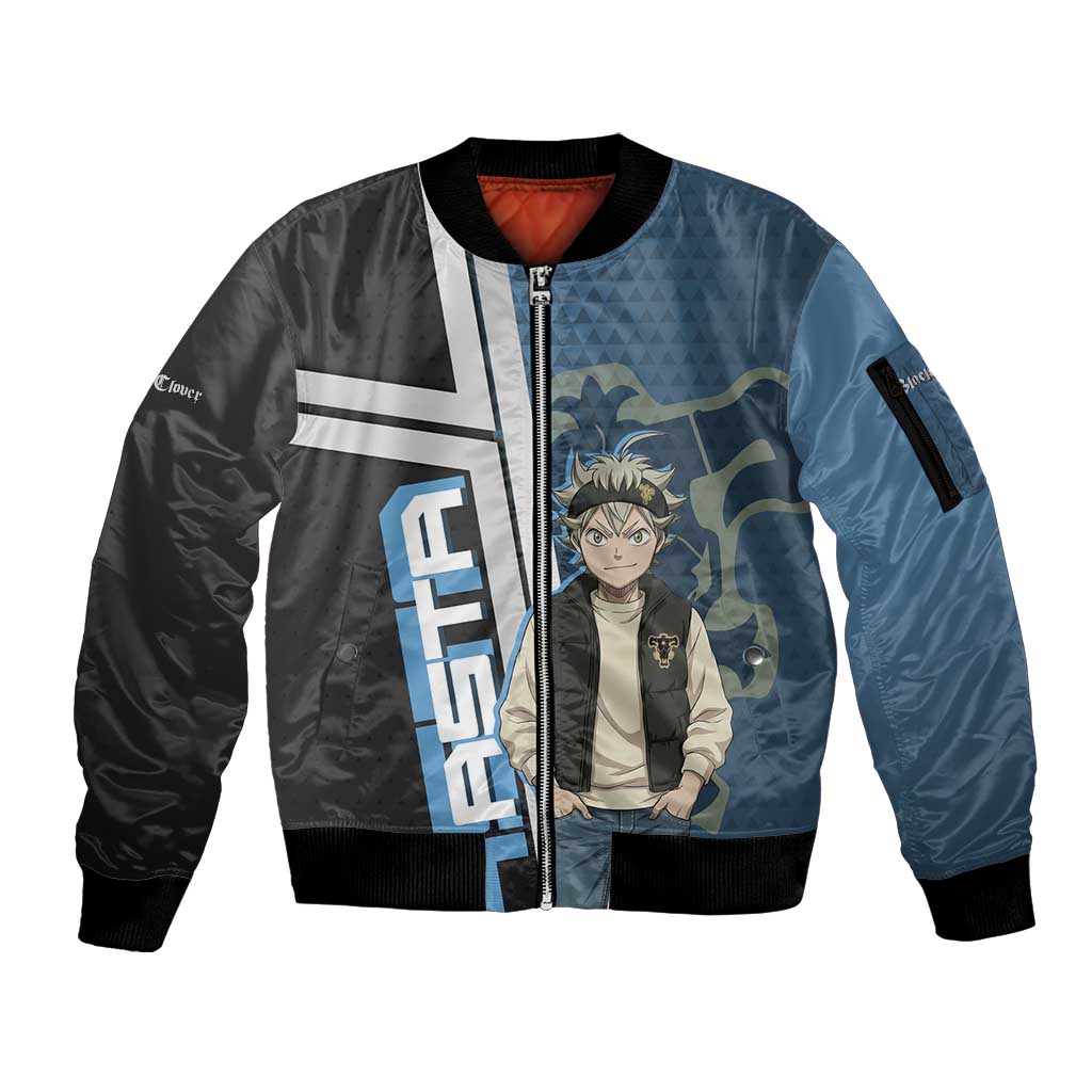 Asta from Black Clover in Modern Streetwear Sleeve Zip Bomber Jacket Black Clover Anime Aesthetic - Asta Style