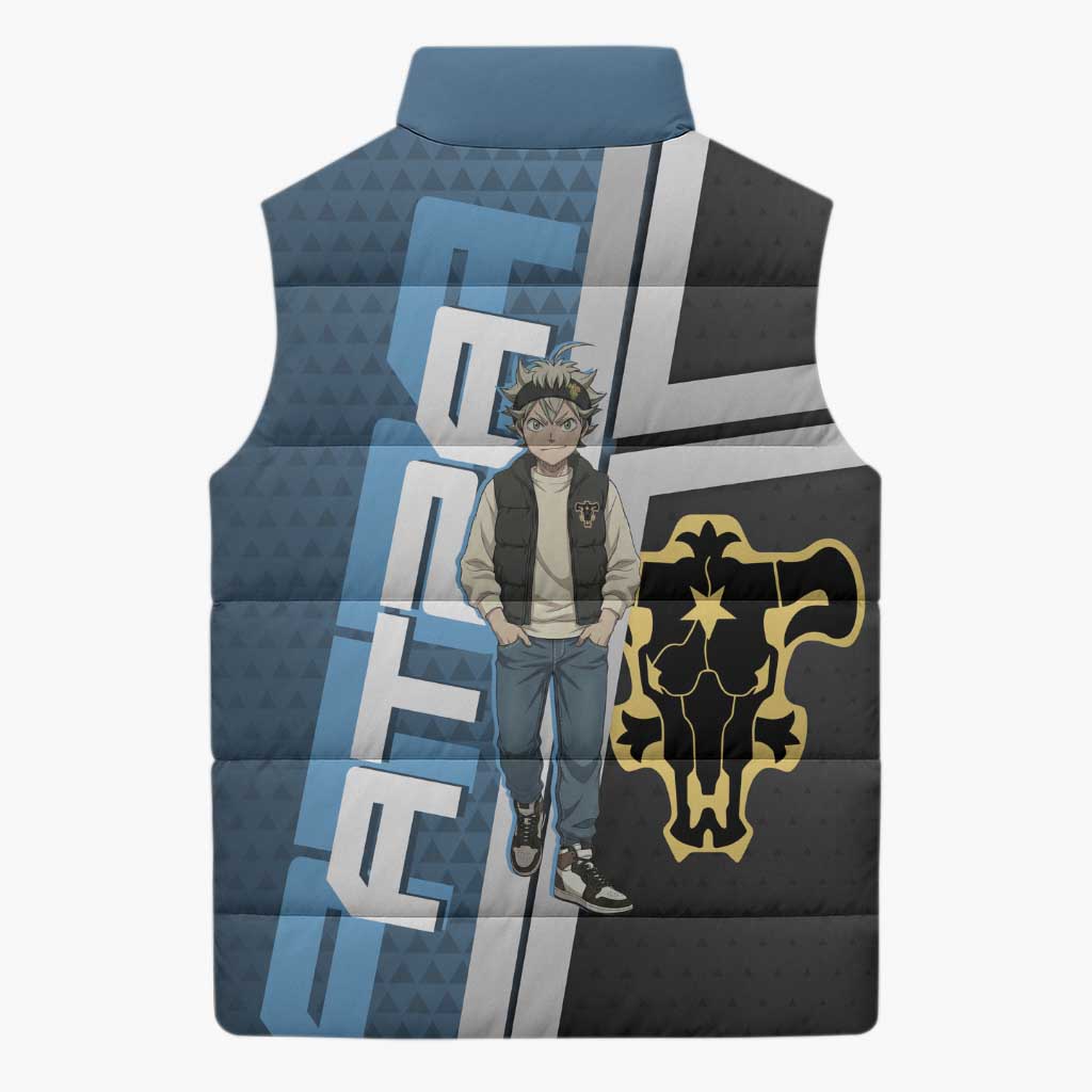 Asta from Black Clover in Modern Streetwear Sleeveless Puffer Jacket Black Clover Anime Aesthetic - Asta Style