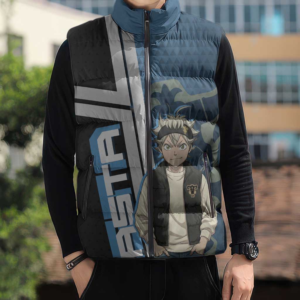 Asta from Black Clover in Modern Streetwear Sleeveless Puffer Jacket Black Clover Anime Aesthetic - Asta Style