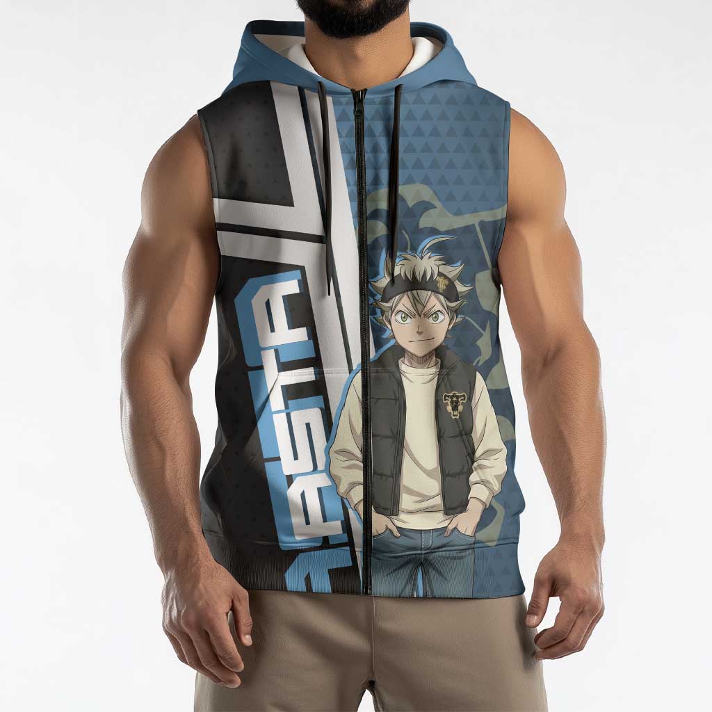 Asta from Black Clover in Modern Streetwear Sleeveless Zip Hoodie Black Clover Anime Aesthetic - Asta Style
