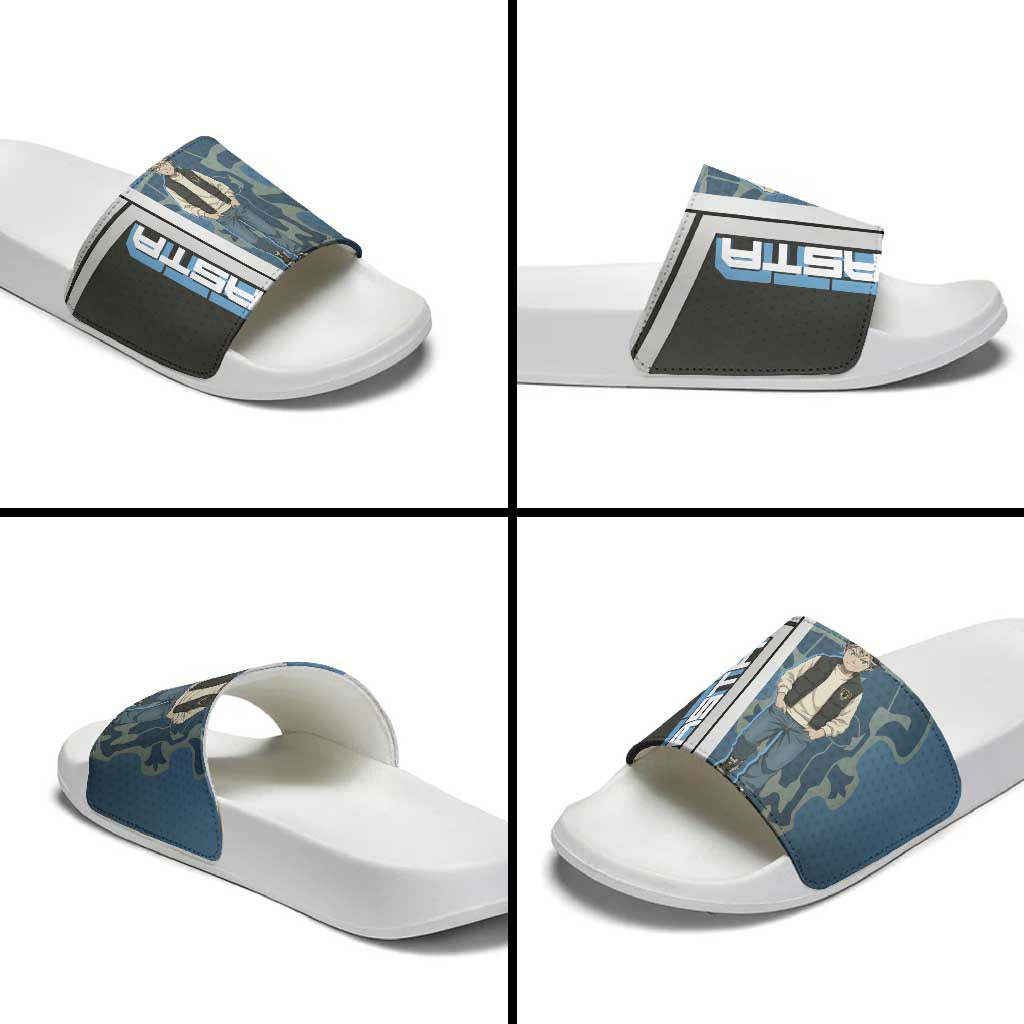 Asta from Black Clover in Modern Streetwear Slide Sandals Black Clover Anime Aesthetic - Asta Style