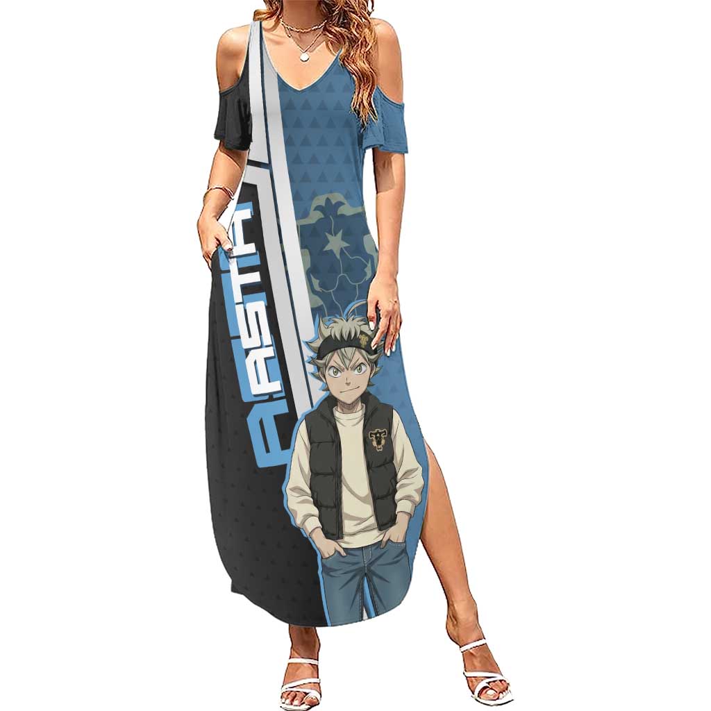 Asta from Black Clover in Modern Streetwear Summer Maxi Dress Black Clover Anime Aesthetic - Asta Style