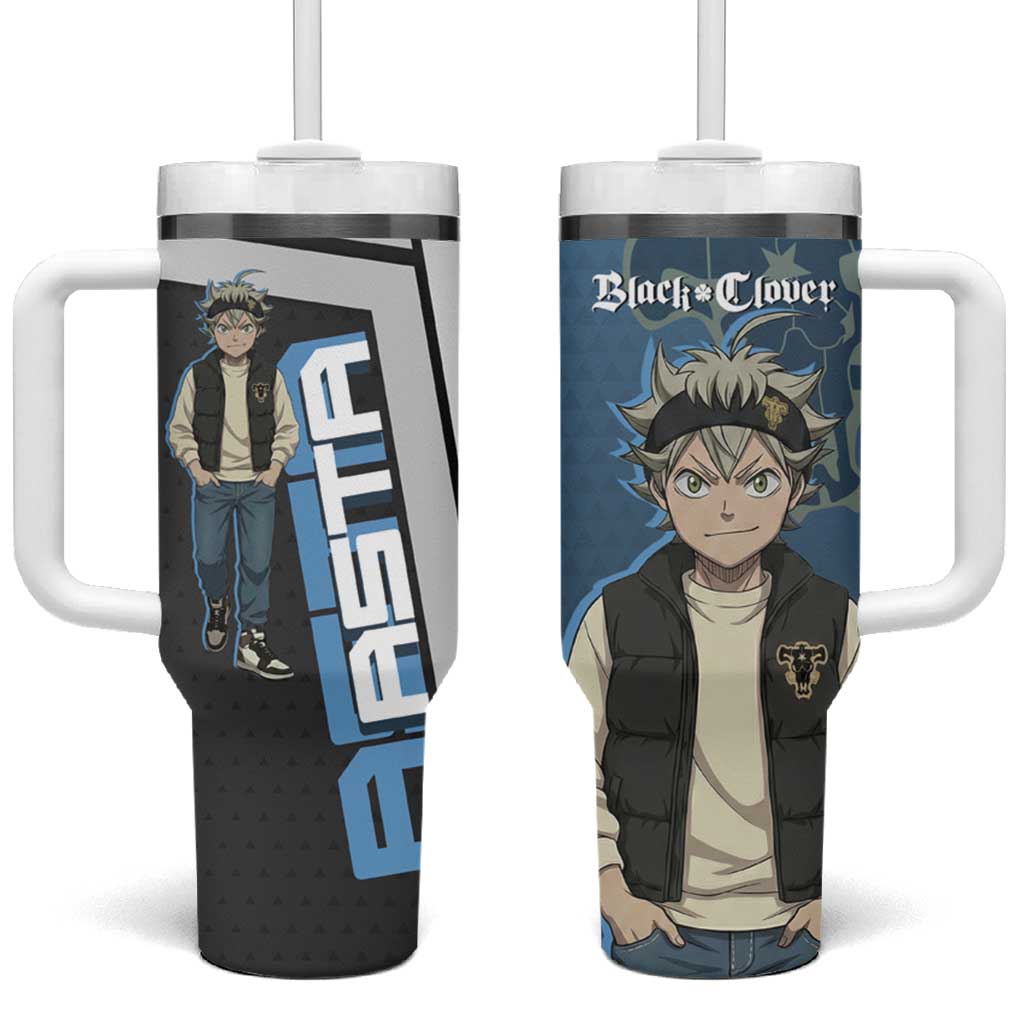 Asta from Black Clover in Modern Streetwear Tumbler With Handle Black Clover Anime Aesthetic - Asta Style