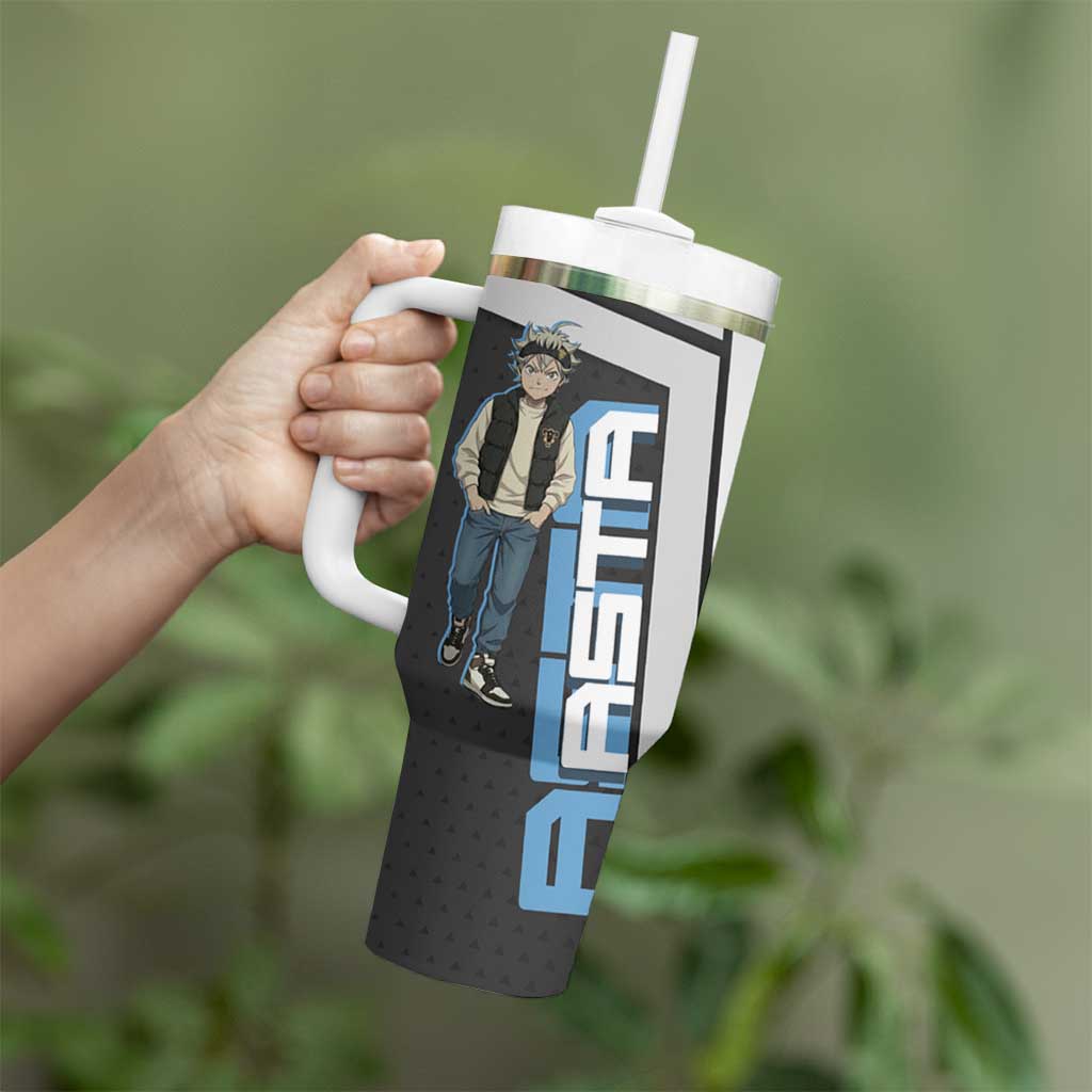 Asta from Black Clover in Modern Streetwear Tumbler With Handle Black Clover Anime Aesthetic - Asta Style