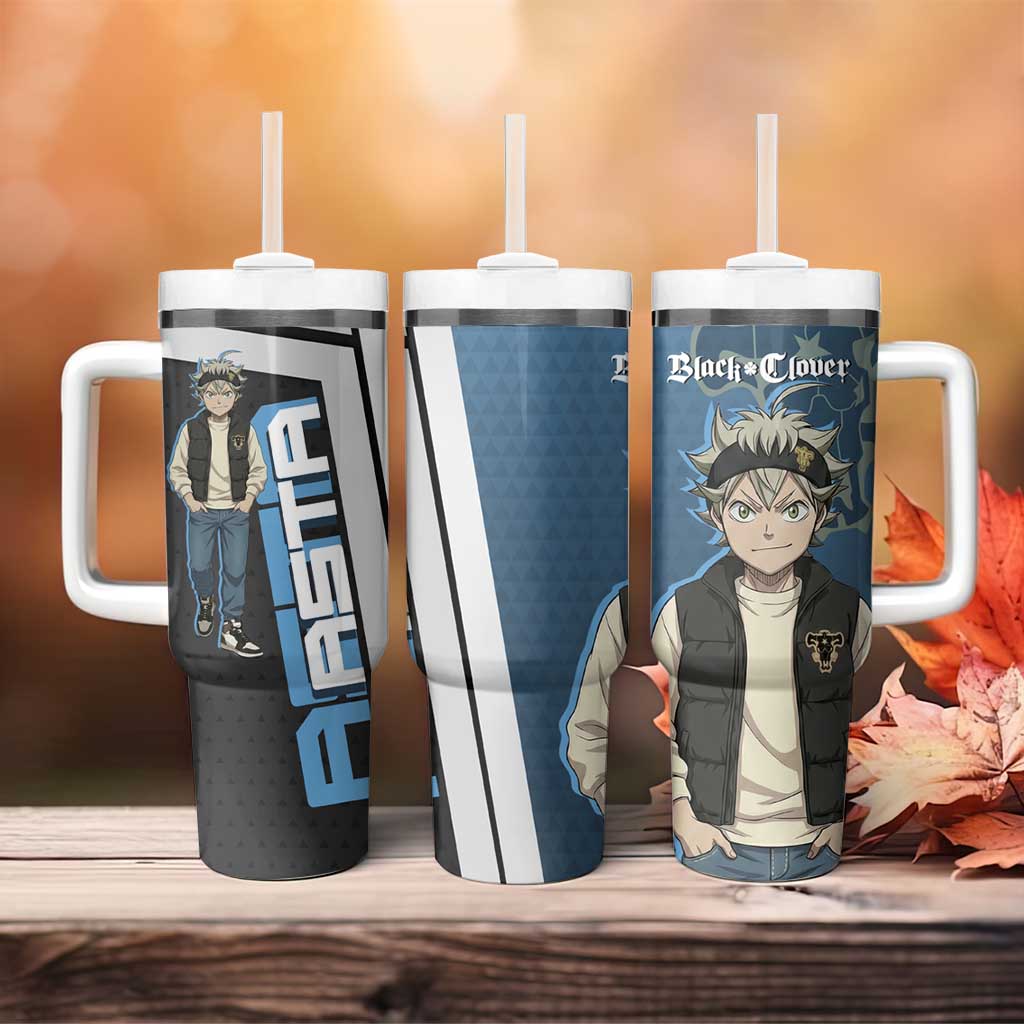 Asta from Black Clover in Modern Streetwear Tumbler With Handle Black Clover Anime Aesthetic - Asta Style