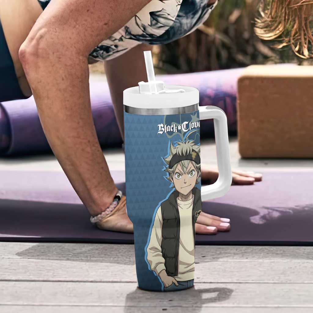Asta from Black Clover in Modern Streetwear Tumbler With Handle Black Clover Anime Aesthetic - Asta Style
