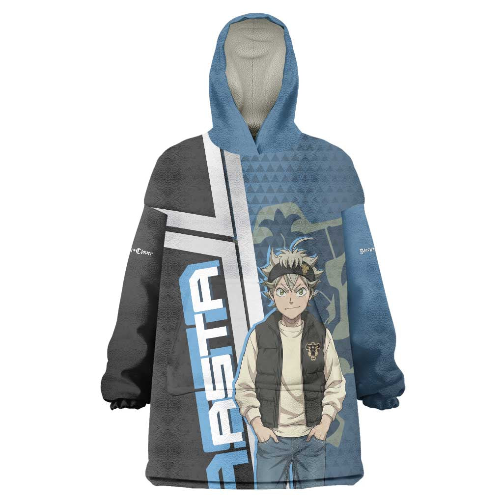 Asta from Black Clover in Modern Streetwear Wearable Blanket Hoodie Black Clover Anime Aesthetic - Asta Style