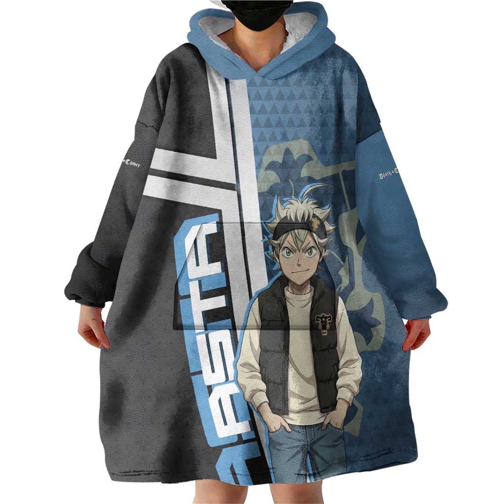 Asta from Black Clover in Modern Streetwear Wearable Blanket Hoodie Black Clover Anime Aesthetic - Asta Style