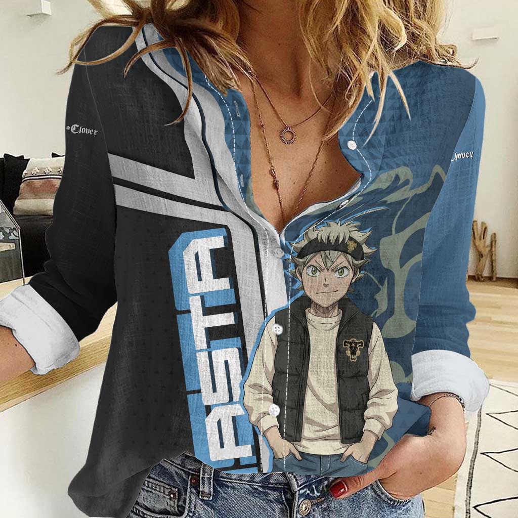 Asta from Black Clover in Modern Streetwear Women Casual Shirt Black Clover Anime Aesthetic - Asta Style