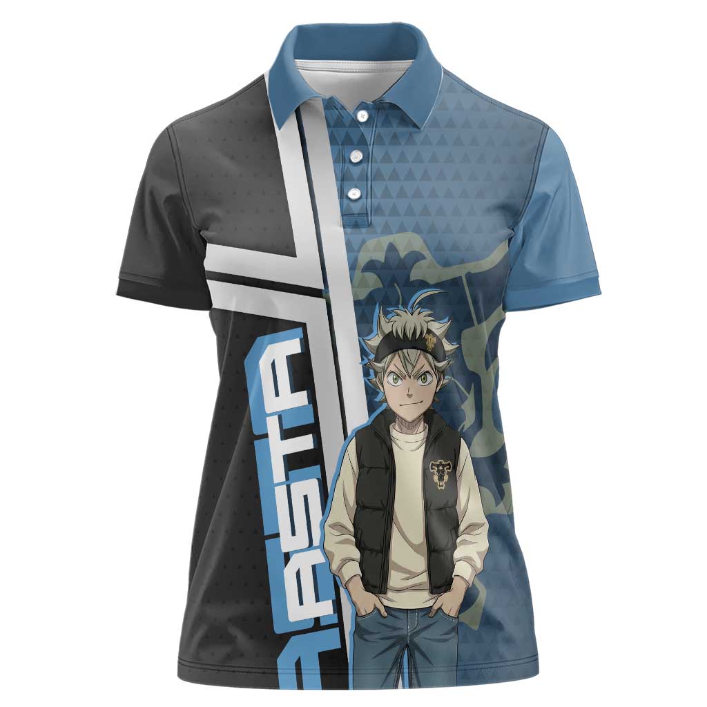 Asta from Black Clover in Modern Streetwear Women Polo Shirt Black Clover Anime Aesthetic - Asta Style