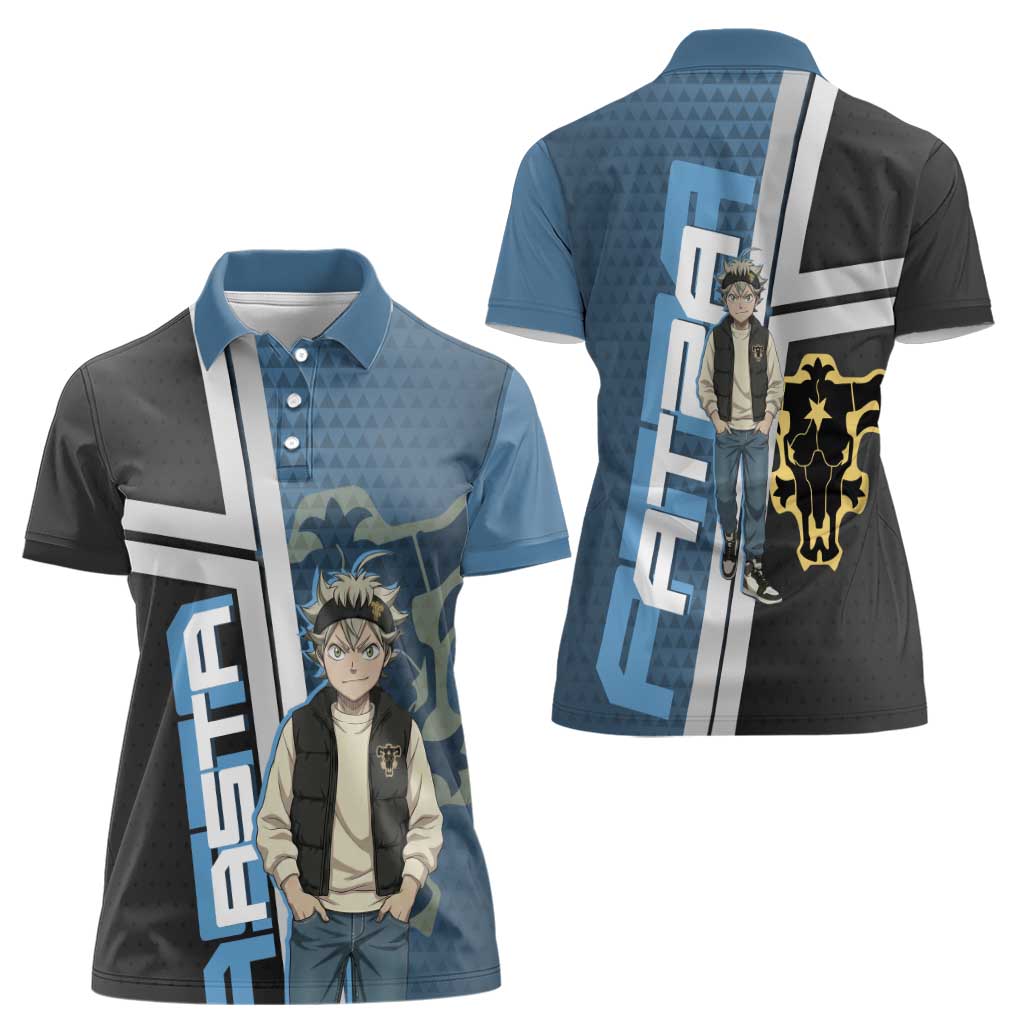 Asta from Black Clover in Modern Streetwear Women Polo Shirt Black Clover Anime Aesthetic - Asta Style