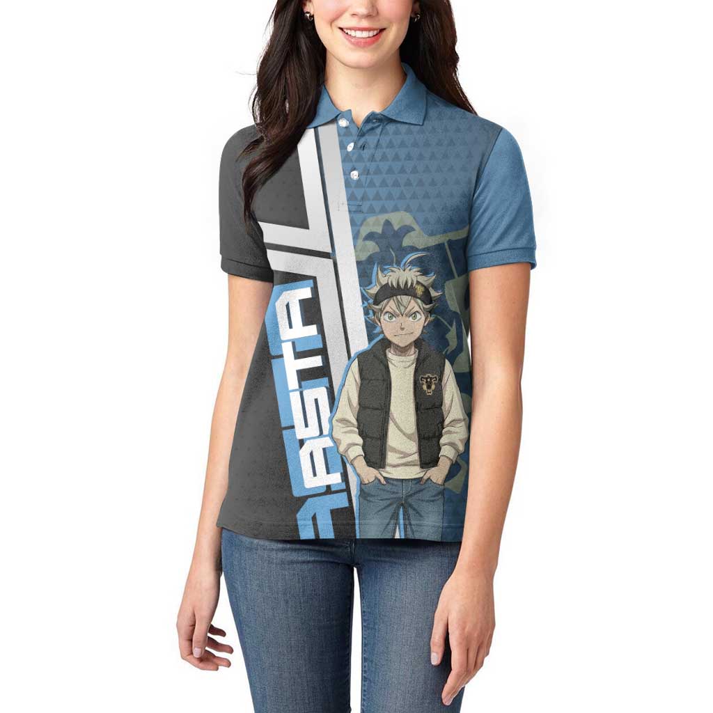 Asta from Black Clover in Modern Streetwear Women Polo Shirt Black Clover Anime Aesthetic - Asta Style