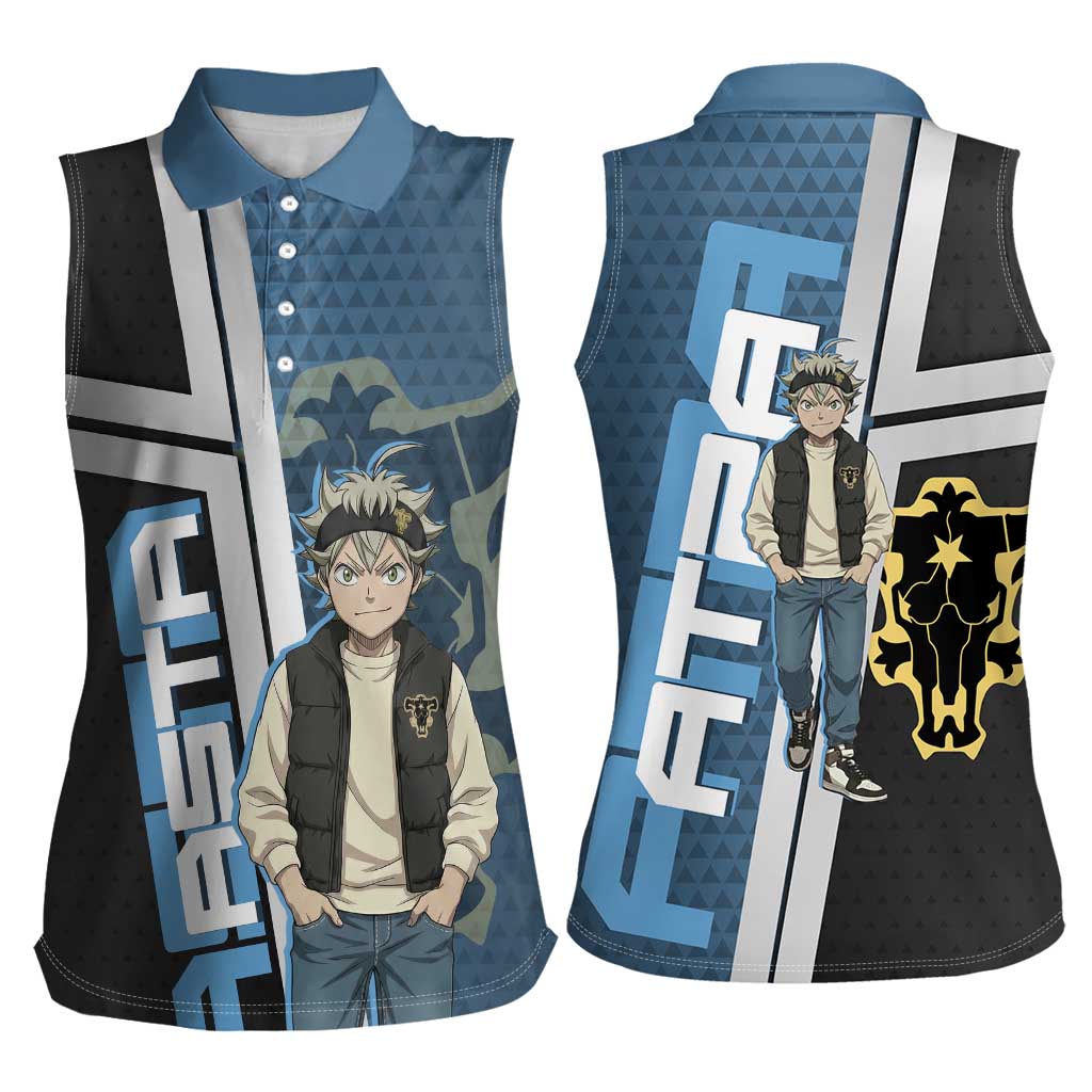 Asta from Black Clover in Modern Streetwear Women Sleeveless Polo Shirt Black Clover Anime Aesthetic - Asta Style