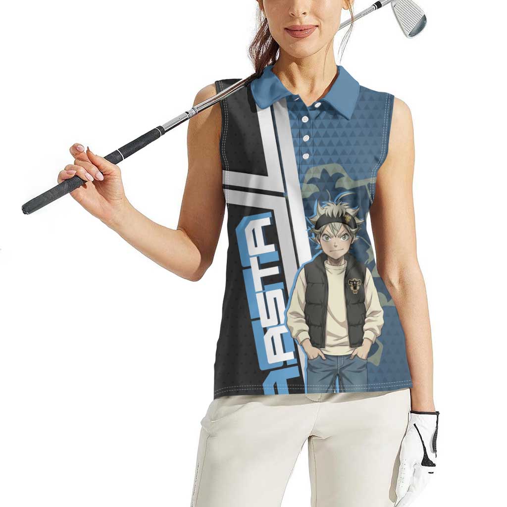 Asta from Black Clover in Modern Streetwear Women Sleeveless Polo Shirt Black Clover Anime Aesthetic - Asta Style