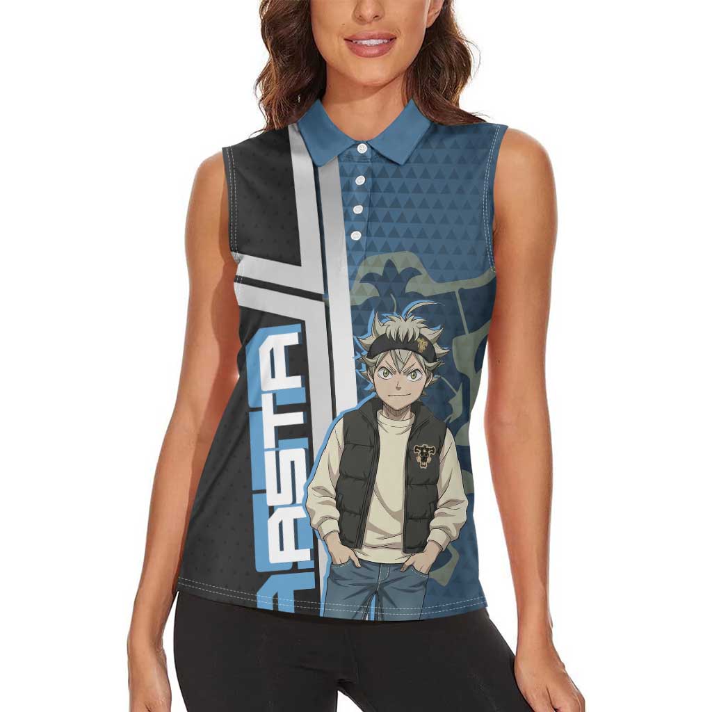 Asta from Black Clover in Modern Streetwear Women Sleeveless Polo Shirt Black Clover Anime Aesthetic - Asta Style