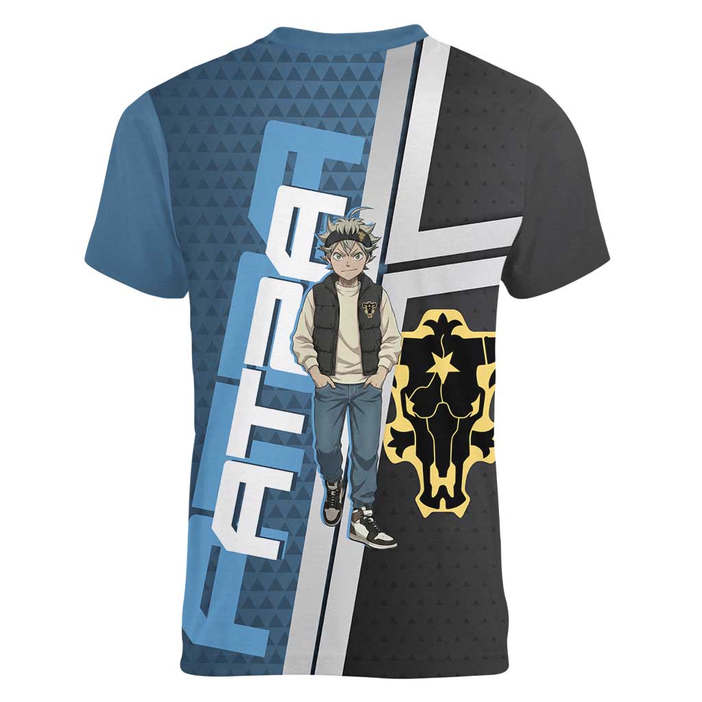 Asta from Black Clover in Modern Streetwear Women VNeck TShirt Black Clover Anime Aesthetic - Asta Style