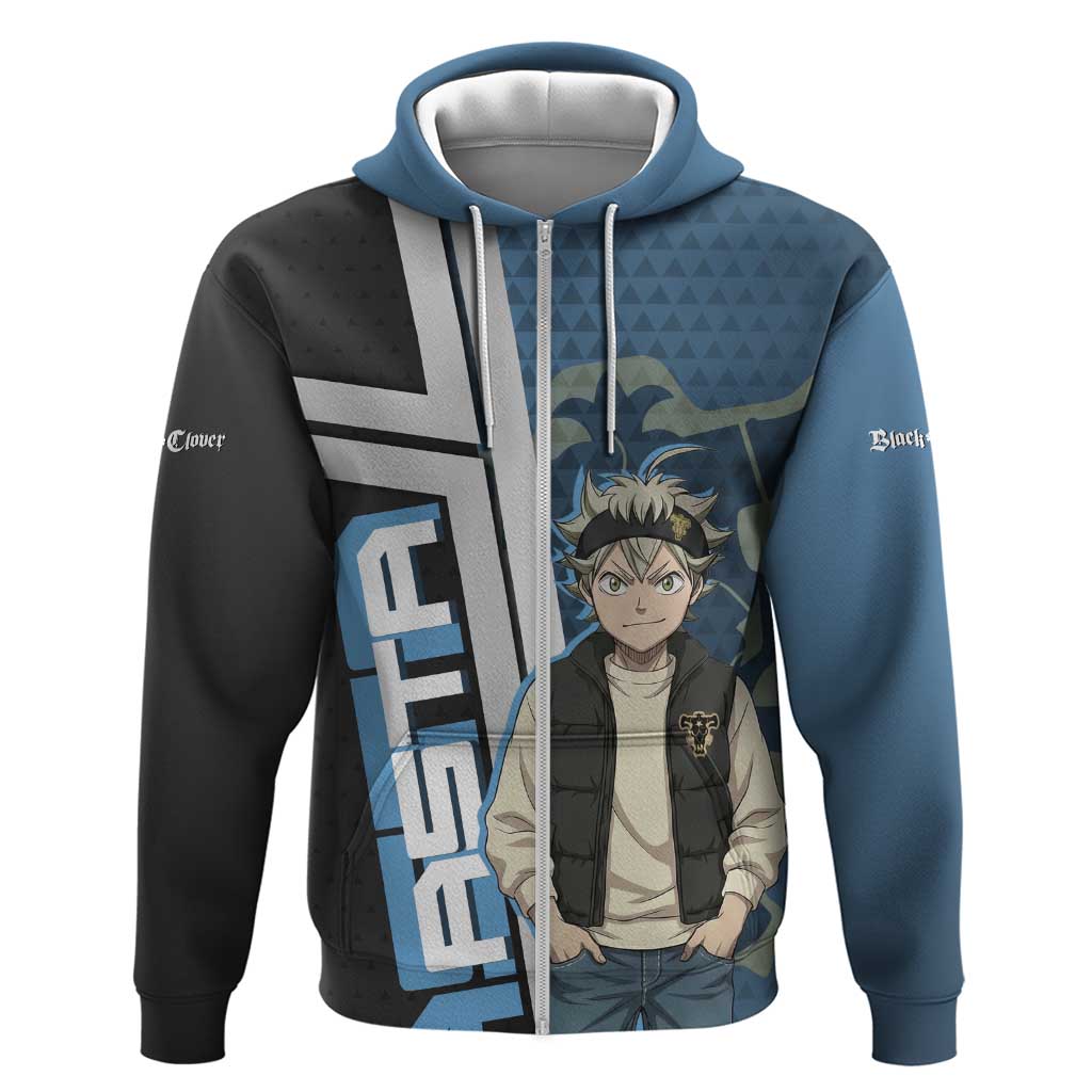 Asta from Black Clover in Modern Streetwear Zip Hoodie Black Clover Anime Aesthetic - Asta Style