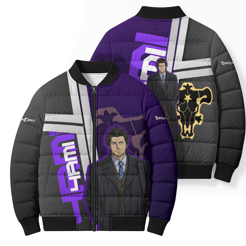 Yami Sukehiro Bomber Puffer Jacket Dark Anime Graphic Style