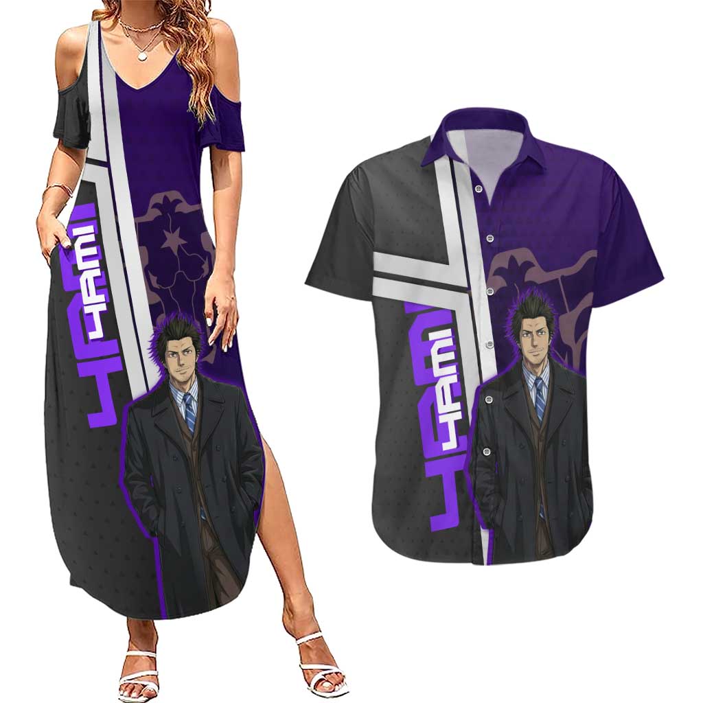 Yami Sukehiro Couples Matching Summer Maxi Dress and Hawaiian Shirt Dark Anime Graphic Style