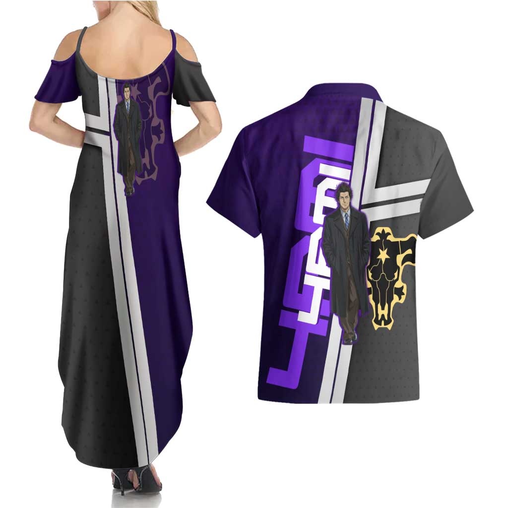 Yami Sukehiro Couples Matching Summer Maxi Dress and Hawaiian Shirt Dark Anime Graphic Style