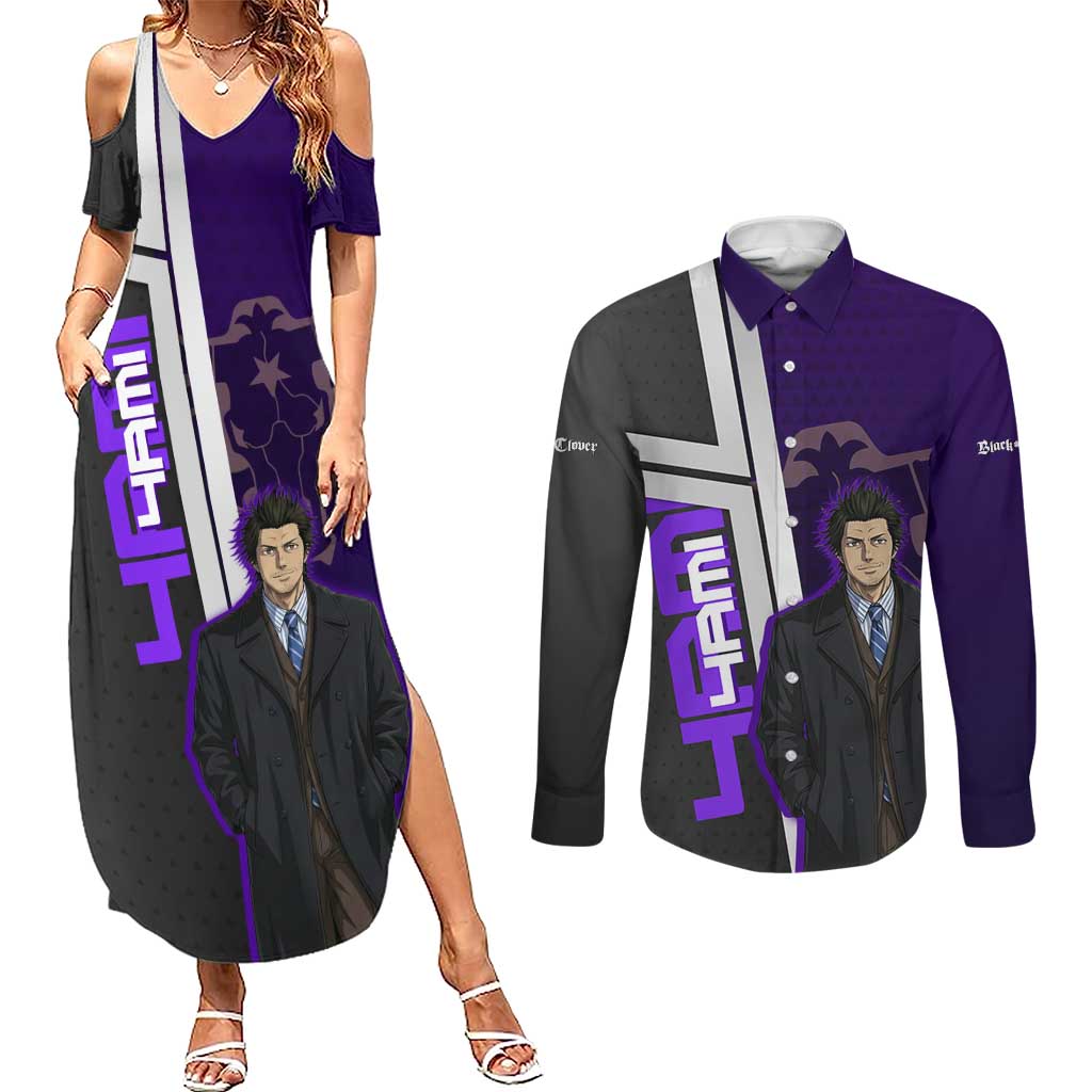 Yami Sukehiro Couples Matching Summer Maxi Dress and Long Sleeve Button Shirt Dark Anime Graphic Style