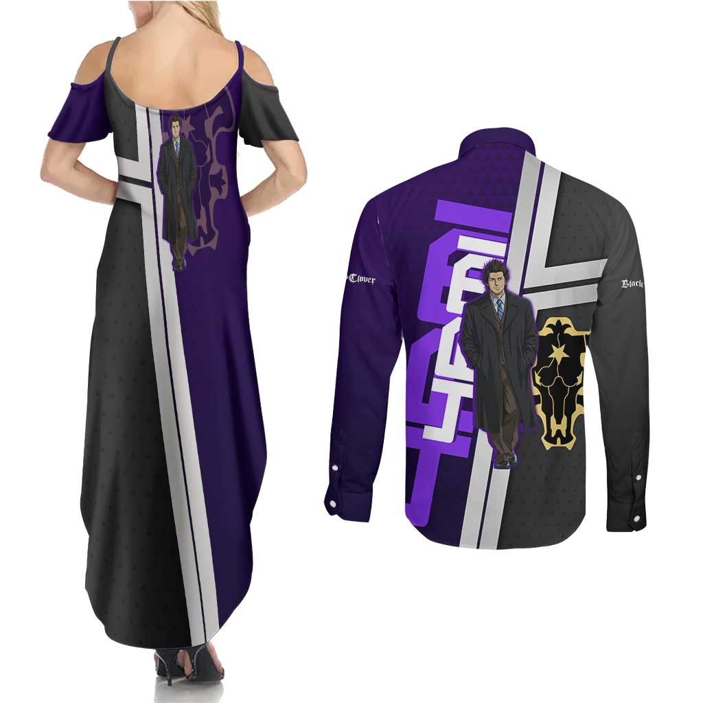 Yami Sukehiro Couples Matching Summer Maxi Dress and Long Sleeve Button Shirt Dark Anime Graphic Style