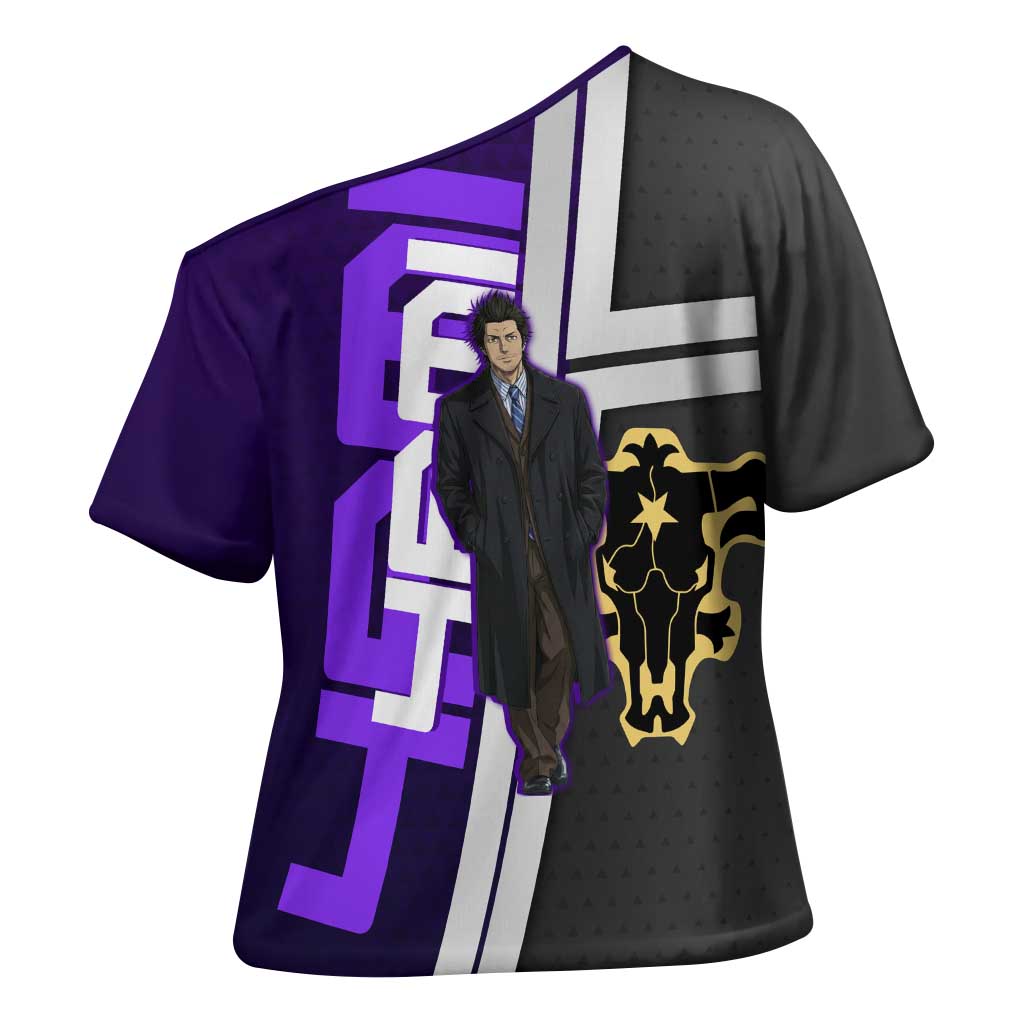 Yami Sukehiro Cross Shoulder Shirt Dark Anime Graphic Style