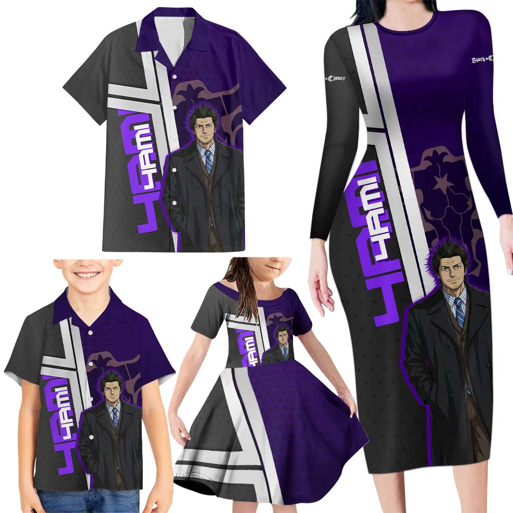 Yami Sukehiro Family Matching Long Sleeve Bodycon Dress and Hawaiian Shirt Dark Anime Graphic Style