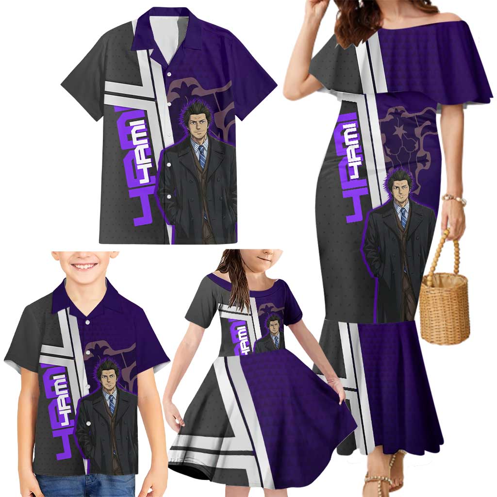 Yami Sukehiro Family Matching Mermaid Dress and Hawaiian Shirt Dark Anime Graphic Style