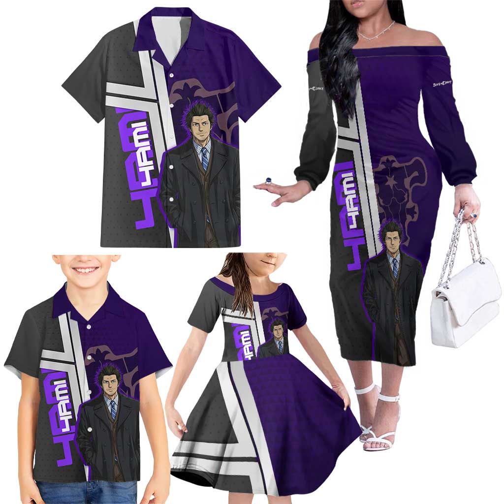 Yami Sukehiro Family Matching Off The Shoulder Long Sleeve Dress and Hawaiian Shirt Dark Anime Graphic Style