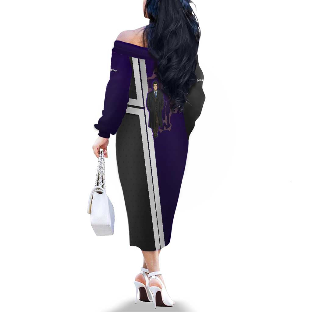 Yami Sukehiro Family Matching Off The Shoulder Long Sleeve Dress and Hawaiian Shirt Dark Anime Graphic Style