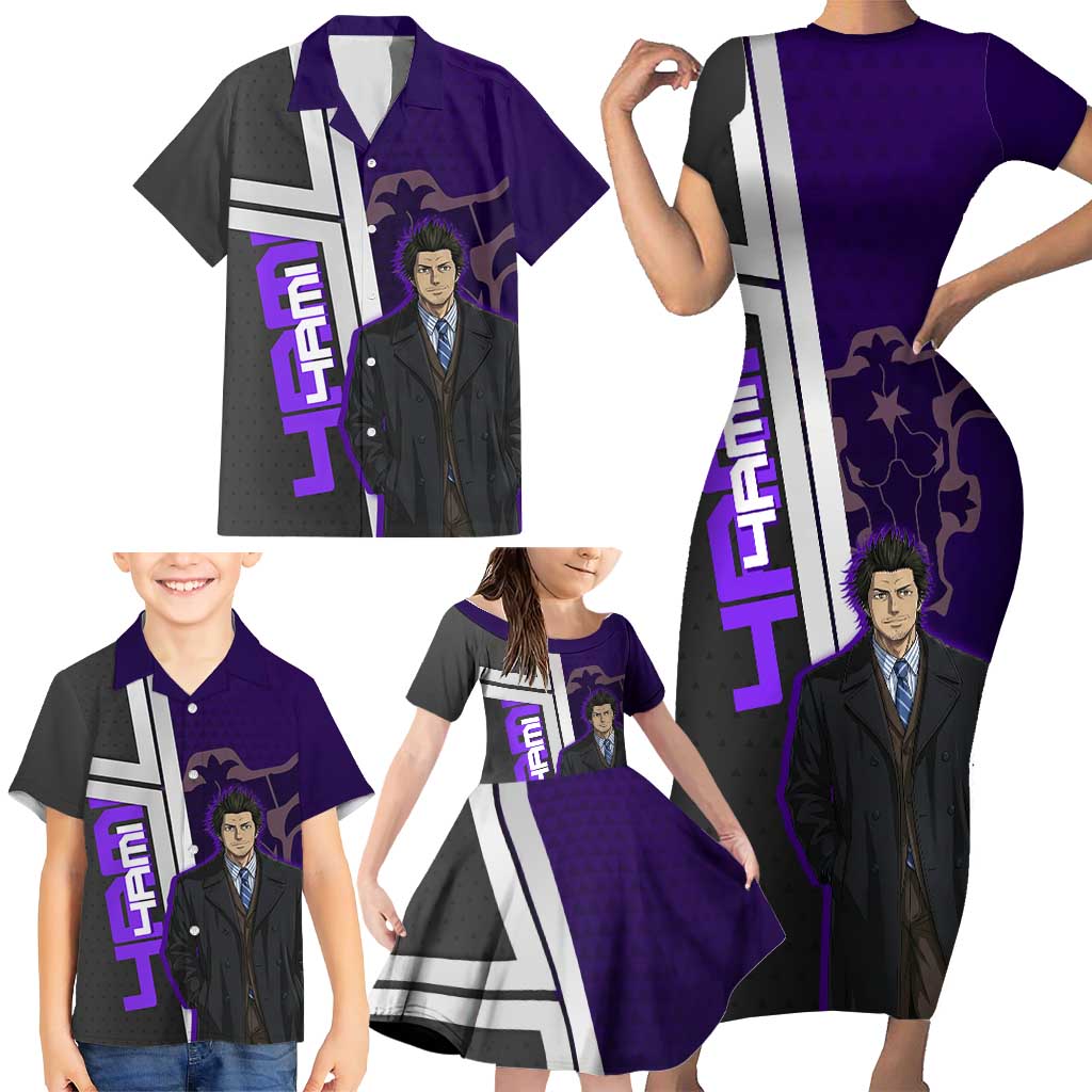 Yami Sukehiro Family Matching Short Sleeve Bodycon Dress and Hawaiian Shirt Dark Anime Graphic Style