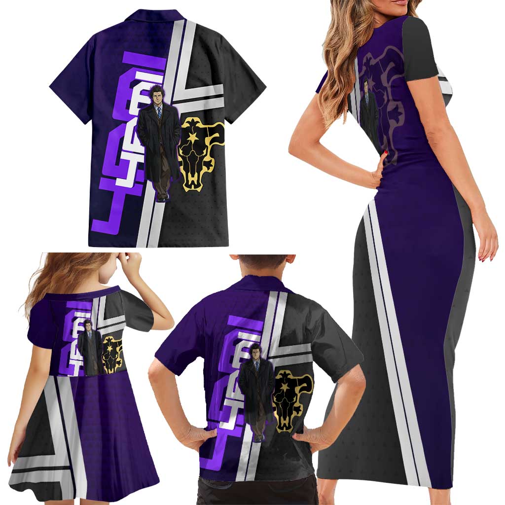 Yami Sukehiro Family Matching Short Sleeve Bodycon Dress and Hawaiian Shirt Dark Anime Graphic Style