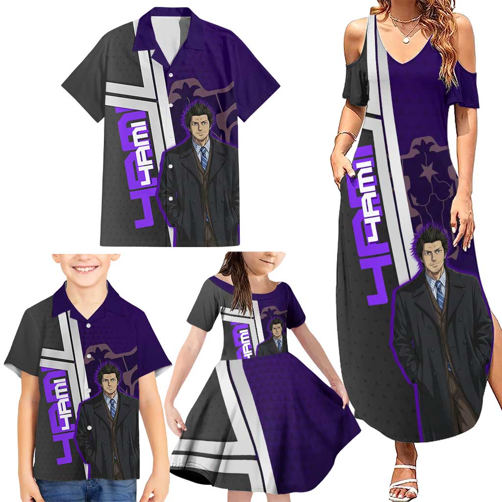 Yami Sukehiro Family Matching Summer Maxi Dress and Hawaiian Shirt Dark Anime Graphic Style
