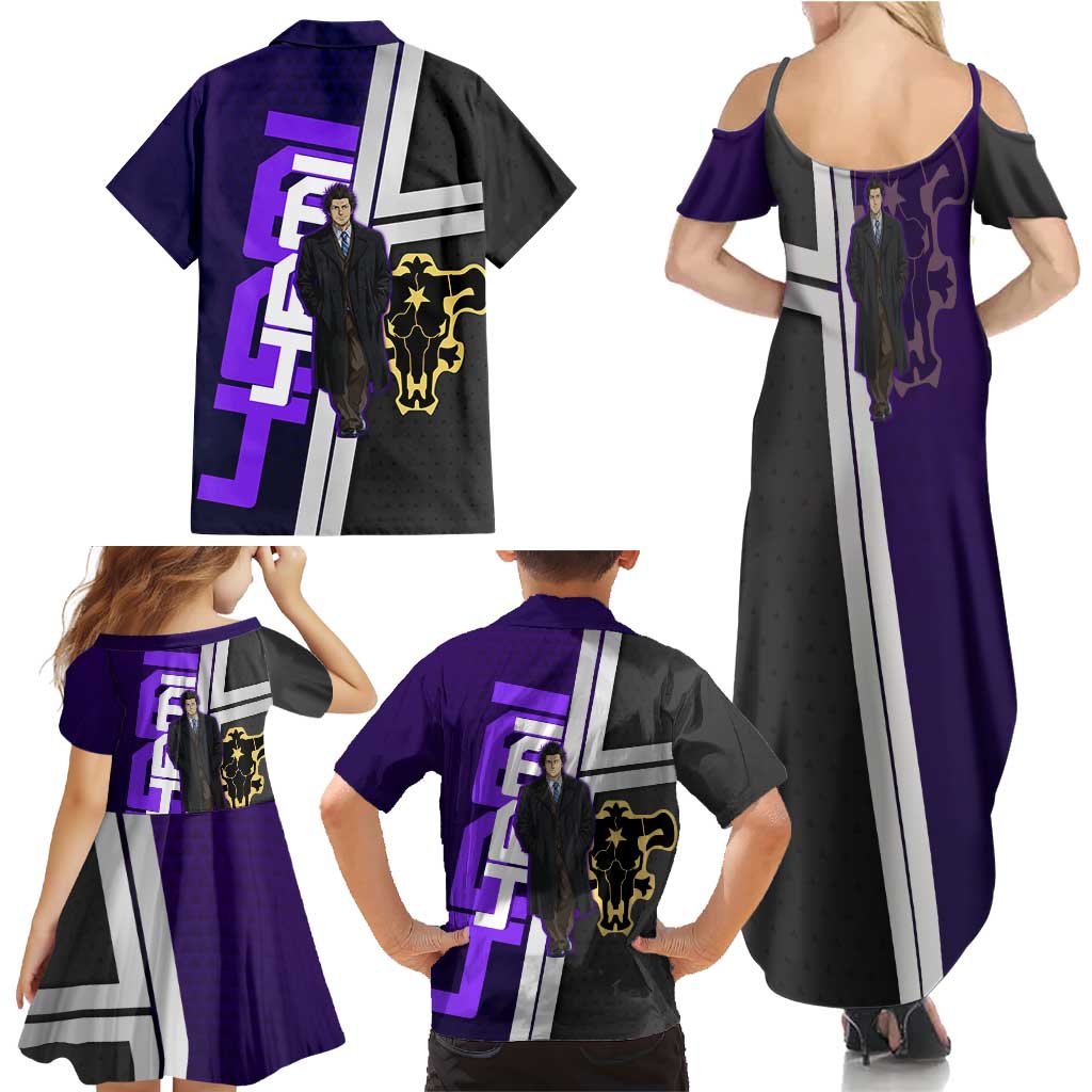 Yami Sukehiro Family Matching Summer Maxi Dress and Hawaiian Shirt Dark Anime Graphic Style