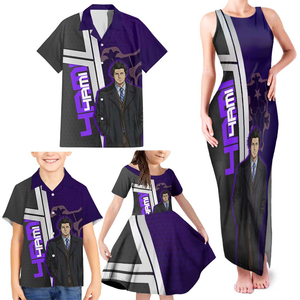Yami Sukehiro Family Matching Tank Maxi Dress and Hawaiian Shirt Dark Anime Graphic Style