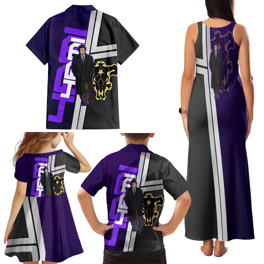 Yami Sukehiro Family Matching Tank Maxi Dress and Hawaiian Shirt Dark Anime Graphic Style